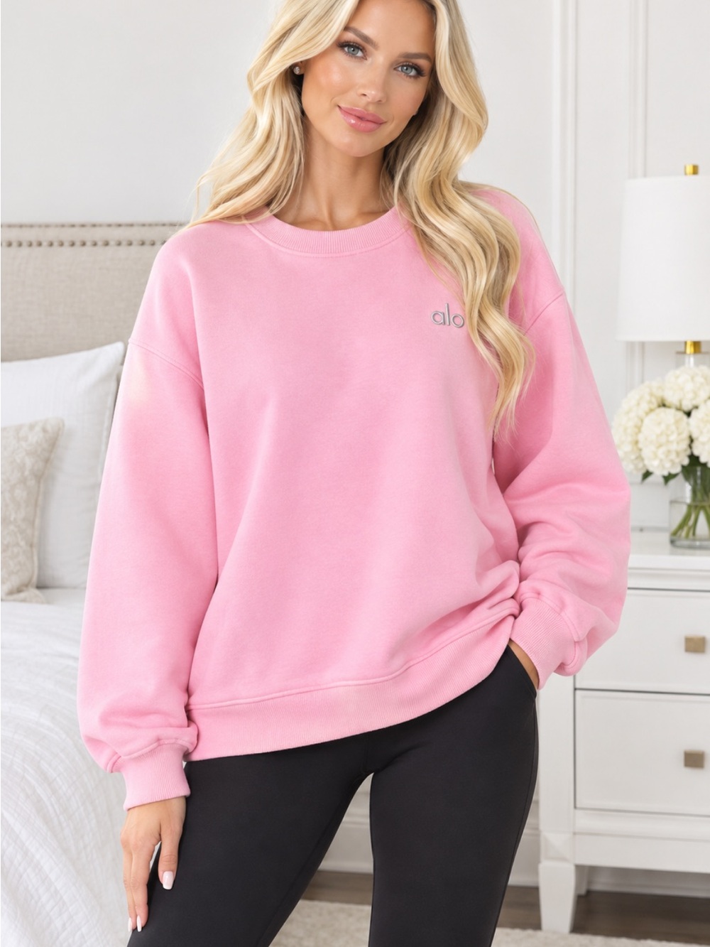 FASHION Pink Crew Sweatshirt